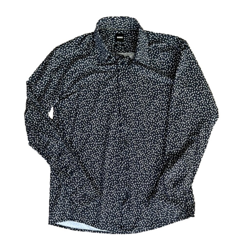 BOSS Roan Kent Men s Medium Navy and White Button Down